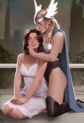2girls ai_generated big_ass big_breasts big_thighs breasts brunnhilde curvaceous curvy curvy_figure digital_media_(artwork) european_mythology female genderswap genderswap_(mtf) gym hips hourglass_figure huge_ass huge_breasts huge_thighs large_ass large_breasts large_thighs legs light-skinned_female light_skin marvel marvel_comics mature mature_female mythology norse_mythology peter_parker petra_parker phophopho rule_63 scandinavian_mythology slim_waist spider-man spider-man_(series) thick thick_hips thick_legs thick_thighs thighs thor_(series) valkyrie valkyrie_(marvel) voluptuous waist wide_hips wide_thighs yuri