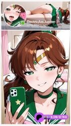 ai_assisted ai_generated ass blush brown_hair getnise green_eyes onlyfans parody sailor_jupiter sailor_moon selfie sexy smile