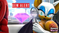 1boy 1girl 1girls 2026 3d anthro anthro_only areola areolae big_breasts exposed_breasts furry furry_female furry_male furry_only gem_alert hi_res high_resolution highres knuckles_the_echidna large_breasts magnifying_glass meme public_nudity rouge_the_bat sfmseno sonic_(series) source_filmmaker