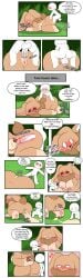anal anal_penetration anthro anus balls big_balls big_butt big_penis biped blush bodily_fluids breasts butt comic cum cum_expulsion cum_fart cum_from_ass cum_in_ass cum_inflation cum_inside cum_pool dialogue female female_penetrated genital_fluids genitals heart_symbol hi_res human human_on_anthro inflation internal interspecies lagomorph larger_female leaking_cum leporid male male/female male_penetrating mammal monster_bunny_(tonytoran) penetration penile penile_penetration penis rabbit sex size_difference smaller_male speech_bubble tan_body text tonytoran vulva