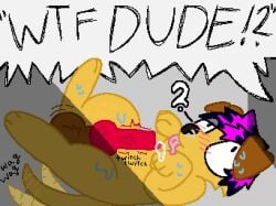 aliasing anatomically_correct anatomically_correct_genitalia anatomically_correct_penis animal_genitalia animal_penis ball_tuft balls big_balls bird_dog black_hair black_text blush bodily_fluids canid canine canine_genitalia canine_penis canis caught_in_the_act caught_masturbating caught_off_guard crimgedoggo cross-popping_vein digital_media_(artwork) domestic_dog dripping drooling dude_(crimgedoggo) english_text erection facial_piercing feet feral fur genital_fluids genitals hair highlights_(coloring) hindpaw hunting_dog knot knotted_penis labrador leaking_precum looking_offscreen male mammal masturbation nose_piercing nose_ring offscreen_character onomatopoeia paws penis piercing pink_hair pointy_speech_bubble precum precum_drip profanity question_mark retriever ring_piercing saliva shadow sheath signature solo sound_effects speech_bubble surprised sweat sweatdrop tail tail_motion tailwag text throbbing throbbing_balls throbbing_penis tuft vein veiny_penis walk-in yellow_body yellow_fur