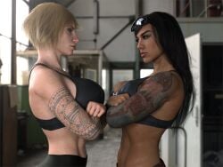 2girls 3d activision big_ass big_breasts breasts bust busty call_of_duty call_of_duty_mobile call_of_duty_modern_warfare_2_(2022) chest curvaceous curvy curvy_figure female female_focus hips hourglass_figure huge_breasts human infinity_ward large_breasts legs light-skinned_female light_skin lips mara_(cod) mature mature_female modern_warfare slim_waist thick thick_hips thick_legs thick_thighs thighs voluptuous waist warzone wide_hips word2