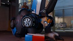 2026 3d 3d_(artwork) 3d_render big_ass big_breasts bigger_female cybertronian dark-skinned_male female human human_male penetration_from_behind robot robot_girl smaller_male soundpunk501 strongarm thick_ass thick_thighs transformers