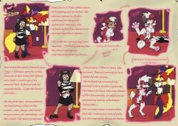 4_toes 5_fingers absurd_res animal_genitalia anthro anus black_arms black_body black_feet black_fur black_hair bodily_fluids breasts brown_body brown_skin canid canine canine_genitalia chest_tuft claws clothing delphie_(hayden_fencfoxo) delphox delphoxite ear_expansion english_text expansion eyelashes eyelashes_through_hair eyeshadow feet female female_anthro finger_claws fingers floppy_ears fur fur_growth generation_6_pokemon generation_7_pokemon genital_fluids genitals growth hair hat hayden_fencfoxo headgear headwear hi_res hours human human_to_anthro inner_ear_fluff intelligence_loss lycanroc magic magic_user makeup mammal mega_stone mega_stone_collar midnight_lycanroc nintendo orange_nose pawpads paws pink_pawpads pokemon pokemon_(species) pokemorph purple_claws purple_eyes red_body red_eyes red_fur red_hair red_inner_ear_fluff saliva snout snout_growth species_transformation tail tail_growth tan_body tan_skin text toe_claws toes tongue tongue_out transformation transformation_sequence translucent translucent_hair tuft vaginal_fluids vulva wet white_body white_fur witch witch_hat yellow_body yellow_fur