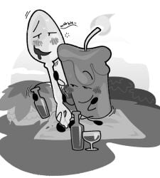 alcohol beer beer_bottle blush bottle candle_(ii) cup drooling drunk half-erect ii inanimate_insanity object_shows picnic silver_spoon_(ii) yaoihet