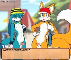 anthro backpack bag baseball_cap beach bracelet bucket_hat canid canine clothing dialogue duo english_text femboy fennec_fox fox genitals gloves handwear hat headgear headwear hi_res humanoid_genitalia humanoid_penis idw_publishing jewelry justtaylor kitsunami_the_fennec male male_only mammal miles_prower navel nipples penis public public_nudity sega small_penis sonic_the_hedgehog_(comics) sonic_the_hedgehog_(idw) sonic_the_hedgehog_(series) text text_box true_fox watermark