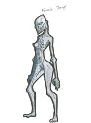 bald_female bethesda_softworks blue_eyes character_name draugr grey_body grey_skin hairless nightmare_waifu ostiarius skyrim tagme the_elder_scrolls undead video_game_character white_background