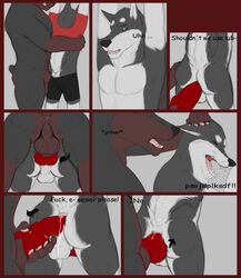 anal anal_sex balls canine comic doberman husky knot male mammal penetration penis precum subject_(artist) yaoi