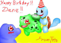 birthday bulbasaur feral interspecies nintendo pokémon_(species) pokemon pokemon_gsc pokemon_rgby shiny_bulbasaur shiny_pokemon squirtle tagme toto totodile