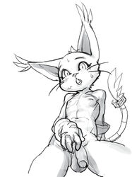 big_ears clothing digimon ear_tuft feline gatomon gloves kennen4 long_tail male mammal monochrome mostly_nude partially_retracted_foreskin penis rule_63 simple_background sketch solo sweat tail_ring tuft uncut whiskers white_background