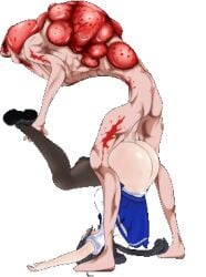 animated animation big_ass big_butt big_butt_(female) black_hair black_shoes blue_skirt brown_socks fighting_game fighting_girl_yuri game grabbing_leg long_socks looping_animation monster mxeno naked_ass sex shoes skirt_down socks twintails upside-down white_shirt