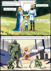 1girls 2_panel_comic 3boys ai_art ai_assisted ai_generated before_and_after before_and_during_pregnancy big_penis bimbofication blonde_female blonde_hair dark_labia dark_nipples death elf elf_female elf_mother_goblin_offspring enslaved family fantasy father foreskin goblin goblin_fetus goblin_male interspecies lord_of_the_rings mother motherhood nomisai nursing offspring orc_fetus orc_male original_character original_characters pregnancy pregnant pregnant_female shackles