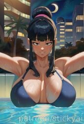 1girls ai_generated anime breasts chi-chi_(dragon_ball) dragon_ball dragon_ball_super dragon_ball_z eyes female fit hair nsfw stickyai