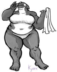 barefoot batman_(series) belly belly_button belly_fat big_belly big_breasts black_and_white black_and_white_body black_body black_skin black_skinned_female breasts chubby chubby_female dc dc_comics fat fat_belly fat_female feet female female_only fish_girl fish_humanoid glasses grace_balin greyscale huge_thighs kyrex legs monochrome muscular muscular_female no_visible_genitalia no_visible_nipples nude nude_female orca orca_(dc) orca_girl orca_humanoid orca_tail solo solo_female strongfat thick thick_body thick_breasts thick_hips thick_legs thick_thighs towel white_background white_body white_skin white_skinned_female wide_hips