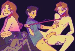 2boys anal_sex collar face_grab flushed flustered gay grabbing_chin grabbing_face karomakich leash_and_collar leash_pull leg_spread long-haired_male long_hair partially_clothed petplay puppyplay scott_and_scout twink жора платон шурик_и_шарик