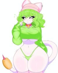 1girls anthro anthrofied big_breasts breasts cattail_(pvz) electronic_arts female flora_fauna plant plants_vs._zombies plants_vs_zombies popcap_games spookiiis