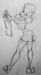 1girls coal_black_and_de_sebben_dwarfs looney_tunes pencil_(artwork) so_white solo solo_female tagme