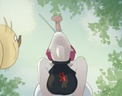 ballsack big_ass bigger_female blowjob face_fucking gninindine kneeling_oral_position no_sound red_hair saliva saliva_trail small_dom_big_sub small_penis small_penis_adoration smaller_male splashing tagme team_rocket throat_barrier underneath_view video