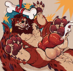 4_toes 5_fingers abs animal_genitalia animal_penis anthro balls big_penis black_nose bodily_fluids bone canid canine canine_genitalia canine_penis canis chest_tattoo claws colored cum cumshot digital_drawing_(artwork) digital_media_(artwork) ejaculation erection eyebrows fangs feet fingers fur genital_fluids genitals hi_res honeypie~ hybrid knot knotted_penis lying male mammal motion_lines multicolored_body multicolored_fur muscular muscular_male nude on_back open_mouth pawpads paws penis red_body red_eyebrows red_fur red_pawpads shaded smile snout solo spikes spikes_(anatomy) tail tan_body tan_fur tattoo teeth toes vein veiny_penis wolf