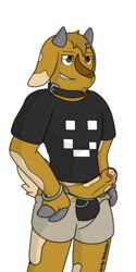 2018 alpha_channel anthro belt briefs caprine clothed clothing digby_the_goat_(character) digital_media_(artwork) english_text goat horn male male_only mammal notkastar_(artist) pants_down partially_clothed penis precum shirt signature sketch smile smirk solo text underwear underwear_down