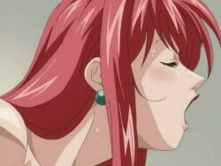 00s 1girls 2005 animated anime_screenshot bible_black bible_black_only blush bouncing_breasts breasts closed_eyes collarbone earrings female implied_sex jewelry large_breasts lipstick long_hair makeup mature_female nipples red_hair sweat tagme takashiro_hiroko