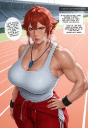 2026 ai_generated aizawa_tomo athletic_female biceps big_breasts coach comic comic_page female fit_female lore mature_female milf monosabina muscles muscular muscular_female narration plot short-haired_female short_hair sleeveless sleeveless_shirt solo solo_female solo_focus straight tagme tank_top teacher time_skip tomo-chan_wa_onna_no_ko track_jacket track_pants track_suit