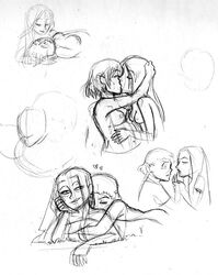 2012 dethklok ladyklok lesbian metalocalypse no_color rule_63 sketch skwisgaar_skwigelf unknown_artist william_murderface yuri