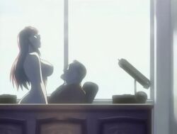 00s 1boy 1girls 2005 age_difference animated anime_screenshot backlighting bible_black bible_black_only blush bouncing_breasts breasts closed_eyes clothed_male_nude_female completely_nude cowgirl_position desk earrings female happy happy_sex implied_sex jewelry large_breasts light_rays lipstick long_hair makeup mature_female moaning nipples nude office old old_man older_male_and_younger_female open_mouth principal purple_eyes red_hair riding school sitting smile straddling sunbeam sunlight tagme takashiro_hiroko teacher vaginal_penetration vice_principal window