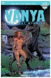 1girls alternative_version artist_request bad_bug_media boots breasts brown_hair cavewoman comic comic_cover dinosaur dreadlocks female female_focus female_only forest full_moon hairless_pussy human human_female jungle lake light-skinned_female light_skin moon mountain mountains night nipples non-sexual non-sexual_nudity nude nude_female pussy pussy_peek raptor river solo solo_female solo_focus stars tattooed_face trees vanya vanya_the_lost_warrior waterfall wristband