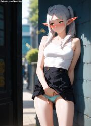 1girls 2d ai_generated bare_shoulders belly blue_eyes blush breasts chest cute detailed elf elf_ears elf_female elf_girl eye_contact eyelashes eyeshadow female female_only fingering fit fit_female focus frieren high_quality legs light-skinned_female light_skin lips lipstick long_hair makeup mascara masturbation medium_breasts midriff nai_diffusion nero100 nipples no_bra pale-skinned_female pale_skin party petite petite_body petite_female ponytail pussy seductive seductive_eyes seductive_look side_ponytail skinny skinny_girl sliver_hair small_breasts sousou_no_frieren stable_diffusion standing_masturbation tagme teenage_girl teenager thighs thin thin_female thin_waist topless vagina vaginal_insertion very_long_hair white_hair young