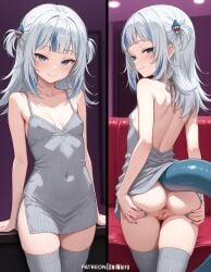 ai_generated anime_girl blush cute cute_girl female gawr_gura hentai hololive multiple_views nipples petite petite_body petite_breasts petite_female pussy shy small_breasts solo_female spread_ass spread_pussy uncensored underwear uniwaifu wet_pussy