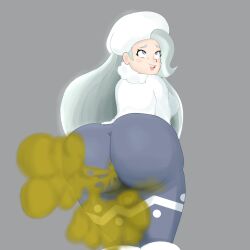 aroused bbw bubble_butt chubby fart fart_cloud fat leggings melony_(pokemon) milf pokemon pokemon_ss protorepulsive relieved repulsiveproto source_request tagme