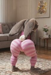 1girls ai_generated anthro ass ass_closeup ass_focus ass_up bunny bunny_girl crop_top curvy disney female furry furry_female head_down_ass_up judy_hopps pink_crop_top pink_pants shortstack small_breasts smaller_female spandex spandex_pants tagme thick_thighs twerk twerking video vlrgromns zootopia zootopia_2 zootropolis