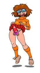 animal_genitalia dennis_clark futanari hanna-barbera human_with_animal_genitalia human_with_canine_penis intersex scooby-doo testicles uncensored velma_dinkley what