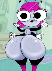 1girls 4_arms anthro anus ass ass_bigger_than_head ass_focus big_ass big_butt big_eyes black_eyelashes black_eyes blush breasts clothing cute cute_face dipteran disney disney_channel fat_ass female female_only freckles_on_ass furu_flami gray_body gray_fur grey_skin maggie_pesky multi_arm multi_limb nipples pink_hair pink_legwear smile solo solo_female solo_focus the_buzz_on_maggie thick_ass thick_thighs thighs toon_disney