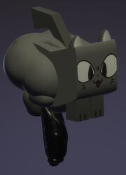 3d 3d_(artwork) 3d_model ass bakenek0o balls big_ass cat_ears cube cube_body cute domestic_cat feline grey_body hyper hyper_penis large_balls male male_only nekodata paint_3d penis pet_simulator_x roblox roblox_game shiny_penis tagme