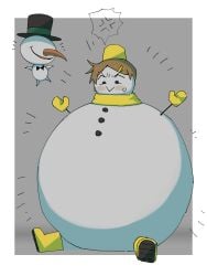 1girls body_modification snowman tabasuko_(artist) tagme transformation yellow_(tabasuko) yellow_clothing