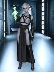1girls 3d daz_studio female full_body grey-skinned_female grey_skin high_heels jedi:_fallen_order merrin no_bra pelvic_curtain solo star_wars zauselzaus