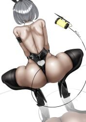 ass_focus back_view bunnysuit female female_only murder_drones on squatting v_(murder_drones)