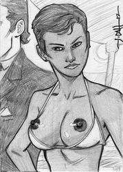 2012 bare_breasts breastless_clothes breastless_clothing breasts breasts_out celebrity die_another_day erotic_costume erotic_earth exposed_breasts exposed_nipples functionally_nude functionally_nude_female halle_berry jinx_johnson naked navel nipples nude nude_female open_clothes shameless sketch tcatt topless topless_female