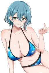 1girls alluring asking_for_it big_ass big_breasts bikini cleavage dead_or_alive dead_or_alive_6 dead_or_alive_xtreme_venus_vacation female finger_wrap green_and_red_hair pin_up solo tamaki_(doa) tecmo uncensored under_boob underwear