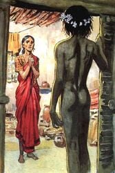 casual clothing dark_skin human literature male mowgli nudist tagme the_jungle_book unknown_artist