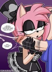 amy_rose anthro cum dankodeadzone disappointed disappointed_expression disappointed_look disappointing_sex ejaculation goth gothic_lolita handjob humiliation insult insulting_partner premature_ejaculation premature_ejaculation_shaming sonic_(series) sonic_the_hedgehog thedeadzone
