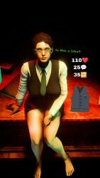 dress feet foot_fetish glasses joke pc_woman_(skibidi_toilet) posno_pop_(artist) shapeshifter_agent_(skibidi_toilet) sitting sitting_on_table skibidi_toilet source_filmmaker source_filmmaker_(artwork) strip_game