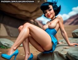 1girls 3d ai_generated betty_rubble black_eyes black_hair black_hair_female blue_bow blue_dress blue_nails blue_slippers bow_in_hair breasts brunette_female brunette_hair brunette_hair_female elsacorinthiana exhibitionism exhibitionist eyelashes female female_naked female_nude female_nudity female_only field horny horny_female legs legs_together light-skinned_female light_skin medium_breasts naked naked_female navel nipples nsfw nude nude_female nudity nudity_girl outdoor_nudity outdoors patreon patreon_link patreon_url pink_nipples posing pussy short_hair short_hair_female showing_pussy side_view sideways_angle sitting sitting_in_rock sitting_on_rock slippers the_flintstones thin_female uncensored
