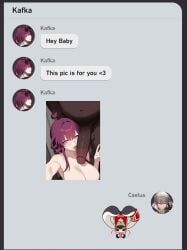1boy 1girls big_breasts big_cock big_penis breasts caelus_(honkai:_star_rail) cuckold dark-skinned_male dark_skin fat_male female heart-shaped_pupils honkai:_star_rail honkai_(series) hoyoverse interracial kafka_(honkai:_star_rail) licking licking_penis light-skinned_female light_skin looking_at_viewer lord_dante male mihoyo netorare ntr peace_sign penis_in_face penis_touching pubic_hair purple_hair selfie