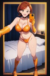 ai_generated asckarit elastigirl latex latex_bra latex_gloves latex_panties orange_latex the_incredibles the_incredibles_2