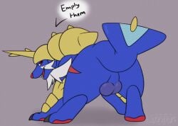 2d_animation alex.fetter animated ass backsack balls blue_body blue_fur breath claws fangs feral frame_by_frame fur generation_5_pokemon genitals grey_background looking_at_viewer looking_back looking_back_at_viewer male male_only nintendo panting pokemon pokemon_(species) presenting presenting_balls presenting_hindquarters sampson_(alex.fetter) samurott shaking_butt simple_background solo teeth tongue