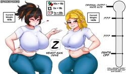crossover hoyoverse light-skinned_female light_skin mihoyo mihoyo_technology_(shanghai)_co._ltd. new_eridu_public_security princess_zelda weight_gain weight_gain_female zelda zenless_zone_zero zhu_yuan