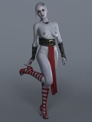 1girls 3d daz_studio grey-skinned_female grey_skin jedi:_fallen_order merrin pelvic_curtain solo star_wars topless topless_female zauselzaus